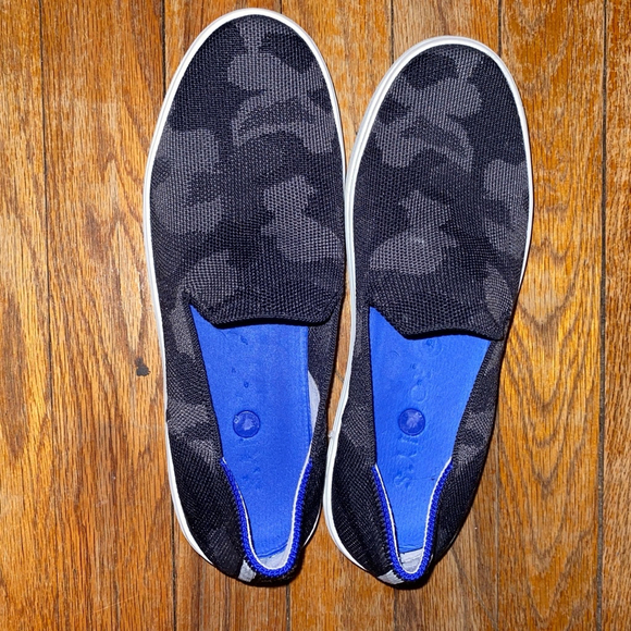 Rothy's Shoes - Rothy's the Original Black Gray Camouflage Slip On Casual Sneakers Size 7